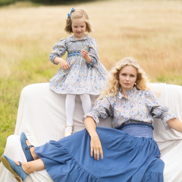 Antoinette Dress with Golden Dusk Hand Smocking Made With Liberty D’anjo Antoinette Dress with Golden Dusk Hand Smocking Made With Liberty D’anjo